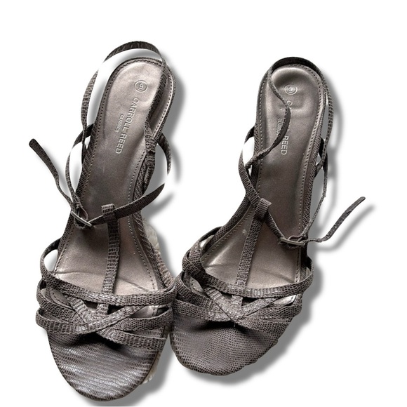 Carroll Reed Shoes - Carroll Reed Strappy Wedge Heels – Size 9 | Taupe Texture | Summer Styling |